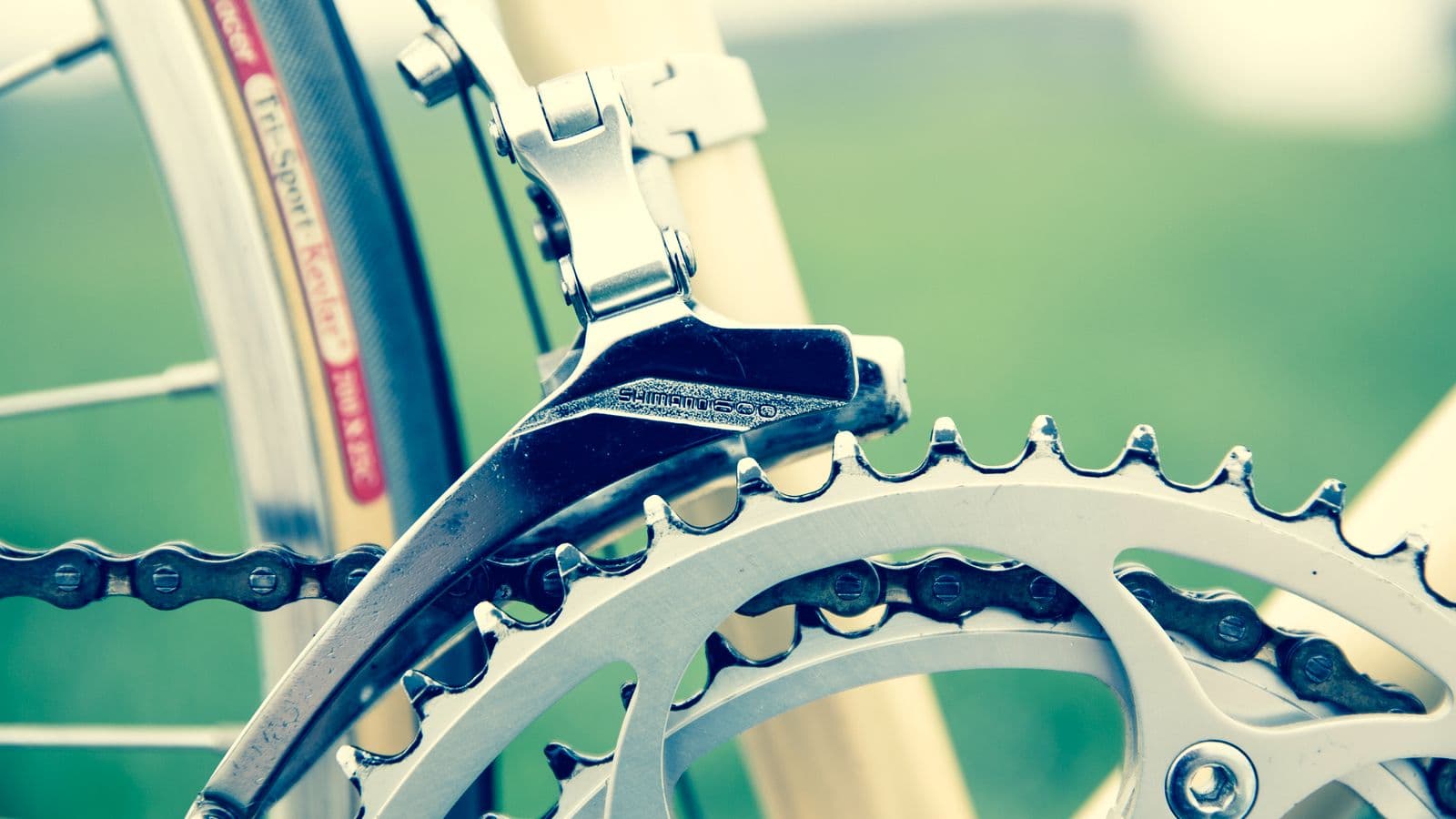 Macrophotographie d'une transmission de vélo